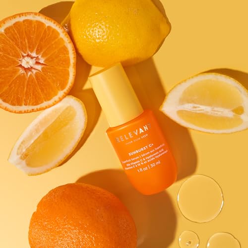 Relevant Sunburst C Plus Superfruit Face Serum - Vitamin C Serum with Jojoba Oil for Wrinkles - Cruelty Free Face Moisturizer - Vegan Skincare - 1 oz|B0CX98GCD7