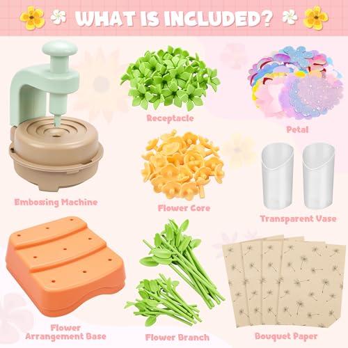 Fabric Flower Bouquets Toys, DIY Craft Kits Toys for Kids - Flowers Market Toy, Build Your Flower Bouquet, Arts & Crafts for 4 5 6 7 8 Year Toddler Girl, Educational Activity Preschool B-Day Gifts|B0CY5BQPR8