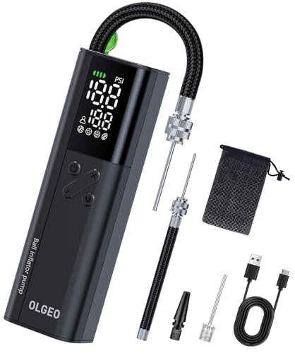 Electric Ball Pump, 16PSI Portable Air Pump with Pressure Gauge and Digital LCD Display for Basketball Pump, Soccer Ball Pump, Football Pump, Volleyball Pump, 4X Faster Sports Ball Pump|B0DCJM3J86