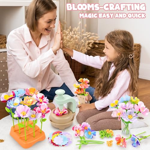 Fabric Flower Bouquets Toys, DIY Craft Kits Toys for Kids - Flowers Market Toy, Build Your Flower Bouquet, Arts & Crafts for 4 5 6 7 8 Year Toddler Girl, Educational Activity Preschool B-Day Gifts|B0CY5BQPR8