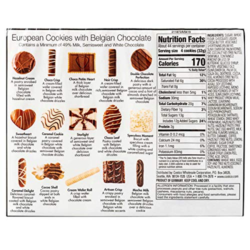 European Cookies LIMITED EDITITON Kirkland Signature with Belgian Chocolate, 49.4 Ounce|B07Z6QRQML