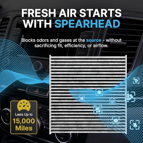 Spearhead Odor Defense Breathe Easy AC & Heater Cabin Filter, Fits Like OEM, Up to 25% Longer Lasting w/Activated Carbon (BE-285)|B07663VCT3