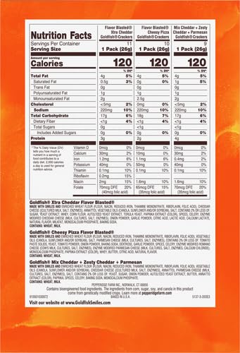 Goldfish Bold Mix Variety Pack Snack Crackers, 1 oz Snack Packs, 30 Ct Box