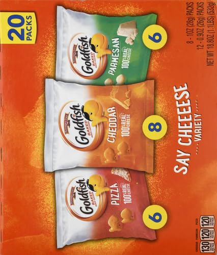 Goldfish Bold Mix Variety Pack Snack Crackers, 1 oz Snack Packs, 30 Ct Box