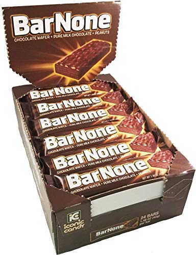 BarNone Chocolate Bar | Chocolate Wafer – Pure Milk Chocolate - Peanuts | A Chocolate Lover’s Candy Bar | BarNone Chocolate Bar Brought To You By Iconic Candy | 24 Count|B07VTQ4YDD