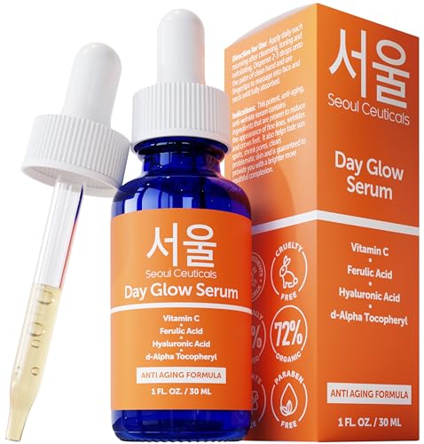 SeoulCeuticals Korean Skin Care 20% Vitamin C Hyaluronic Acid Serum + CE Ferulic Acid - Potent Anti Aging, Anti Wrinkle Korean Beauty 1oz|B072K1LNNY