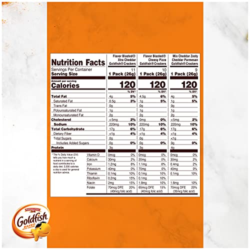 Goldfish Bold Mix Variety Pack Snack Crackers, 1 oz Snack Packs, 30 Ct Box