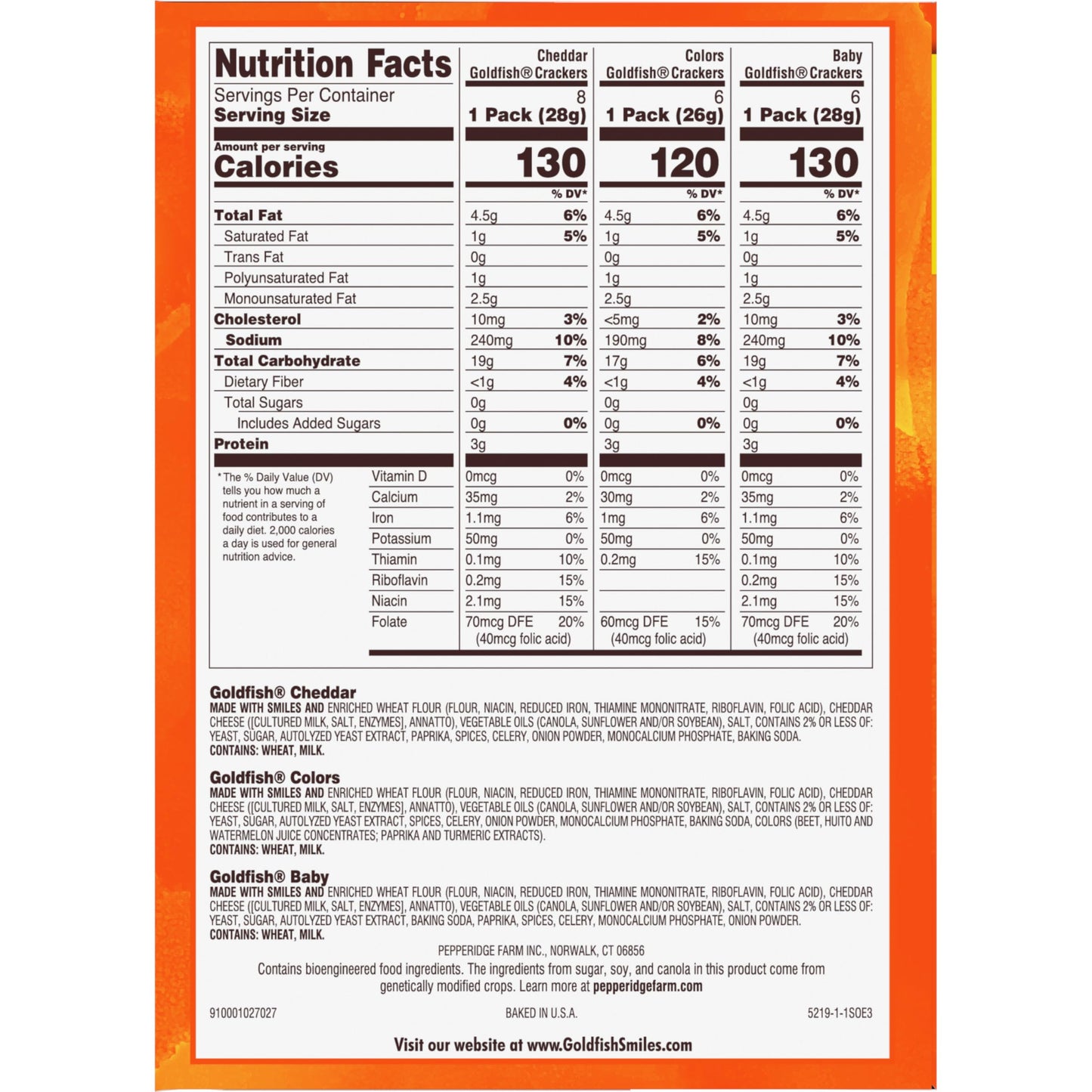 Goldfish Bold Mix Variety Pack Snack Crackers, 1 oz Snack Packs, 30 Ct Box