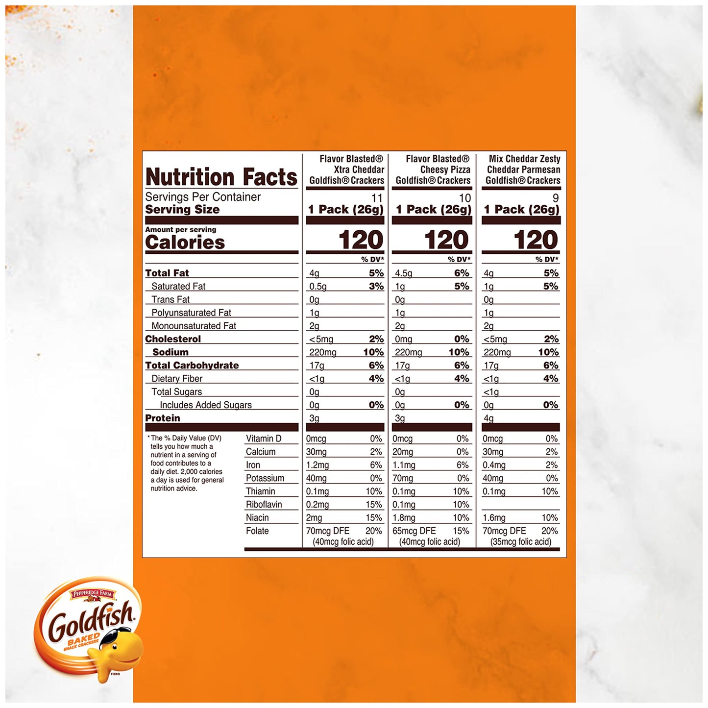 Goldfish Bold Mix Variety Pack Snack Crackers, 1 oz Snack Packs, 30 Ct Box