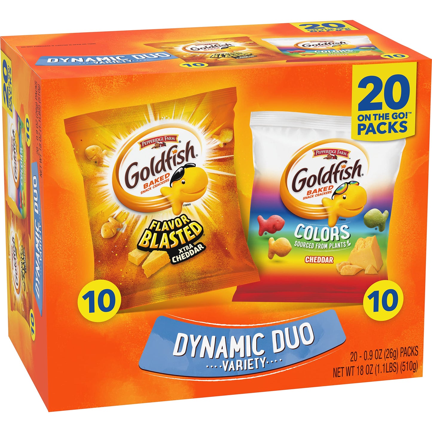 Goldfish Bold Mix Variety Pack Snack Crackers, 1 oz Snack Packs, 30 Ct Box