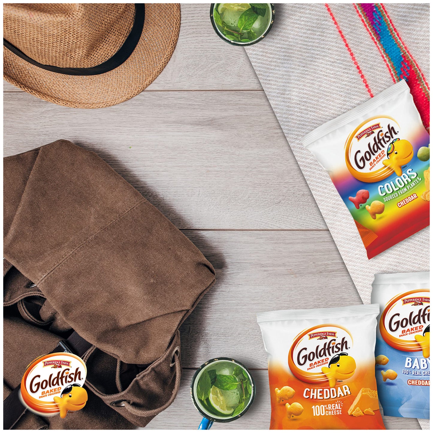 Goldfish Bold Mix Variety Pack Snack Crackers, 1 oz Snack Packs, 30 Ct Box