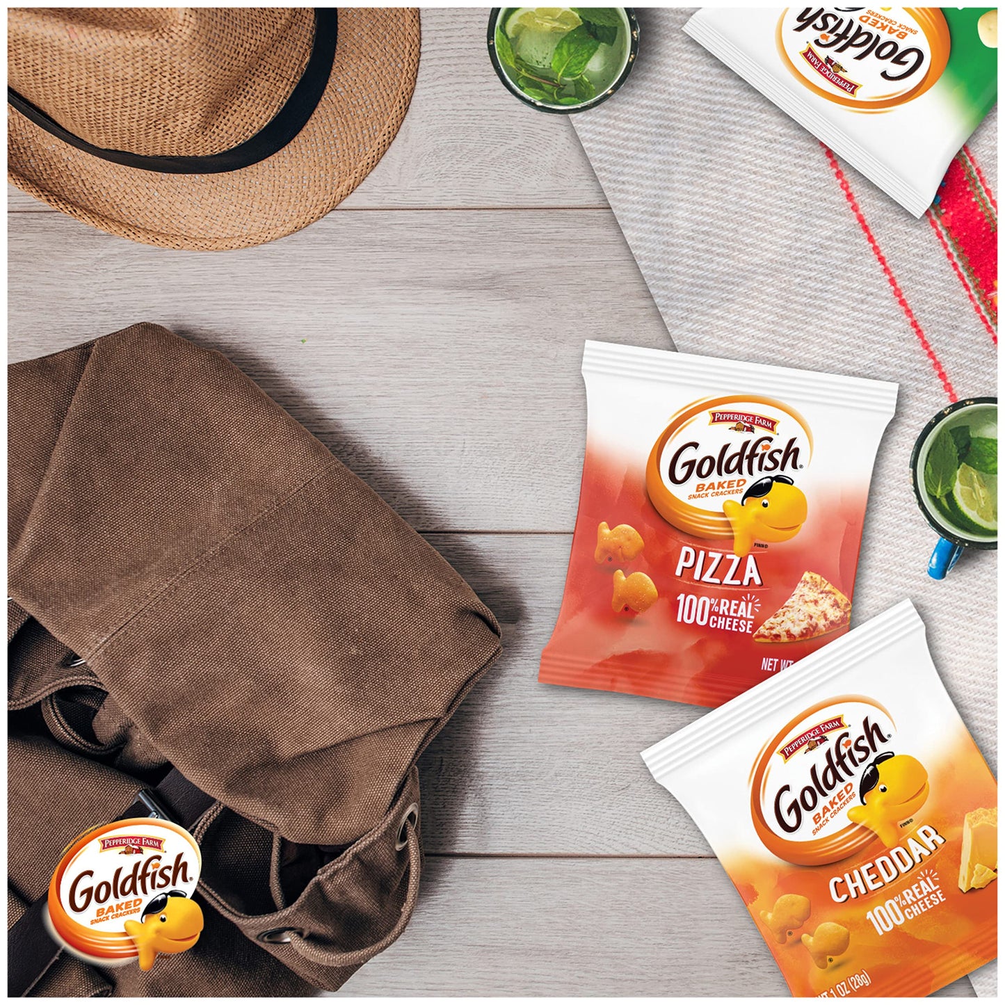 Goldfish Bold Mix Variety Pack Snack Crackers, 1 oz Snack Packs, 30 Ct Box